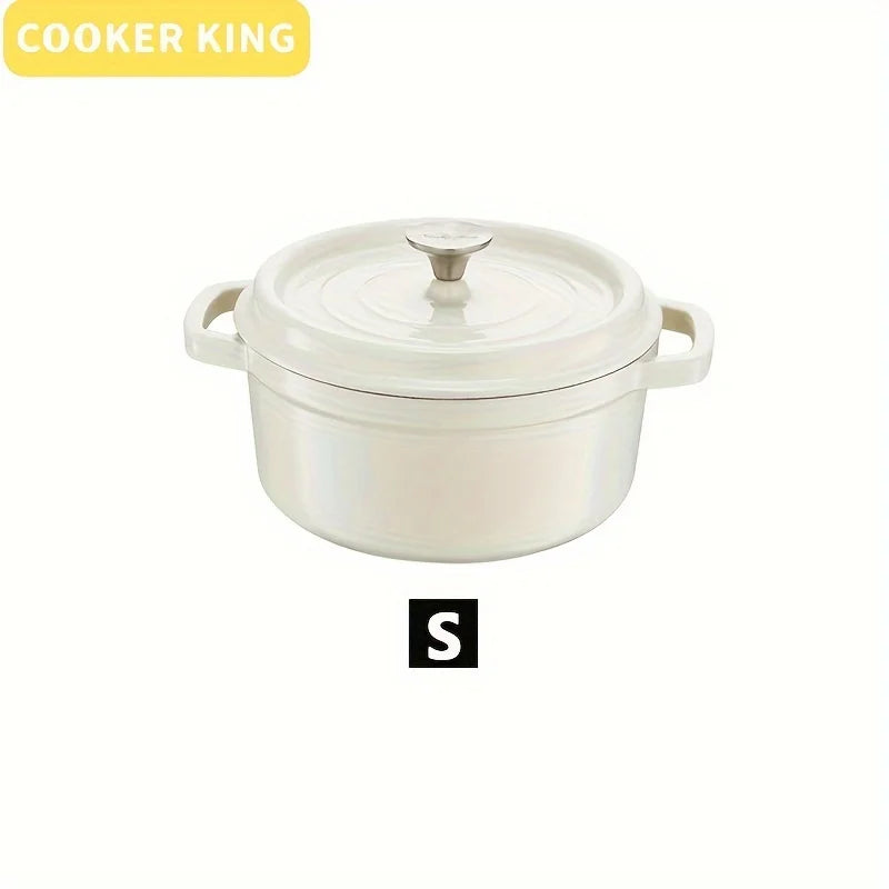 Cooking King 22/24CM Enamel Pot Cast Iron Pot Household Non-Stick   Stew Soup Pot Casserole Universal Induction Cooker Gas Stove