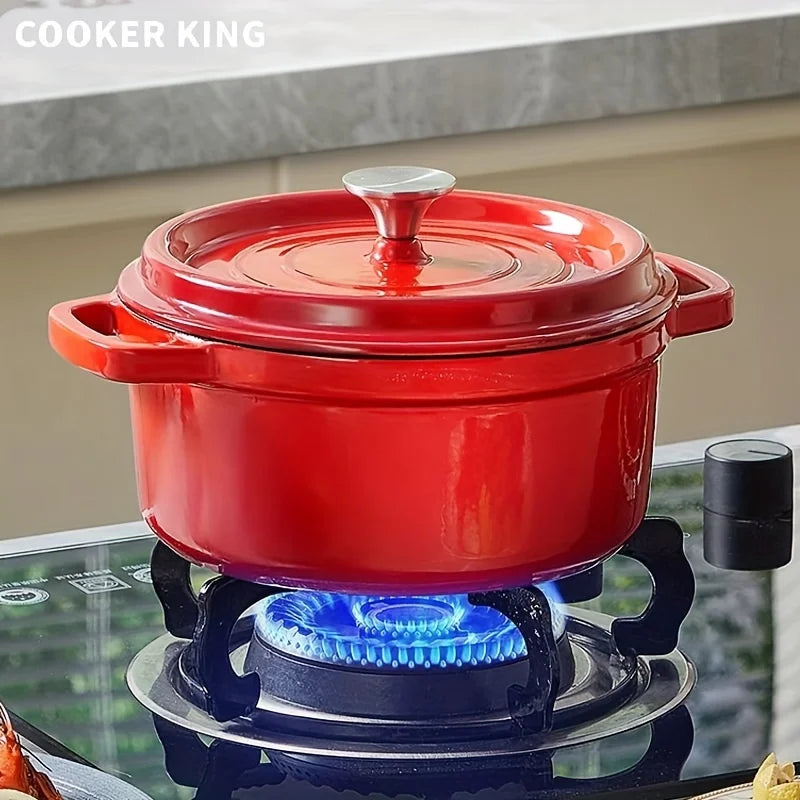 Cooking King 22/24CM Enamel Pot Cast Iron Pot Household Non-Stick   Stew Soup Pot Casserole Universal Induction Cooker Gas Stove