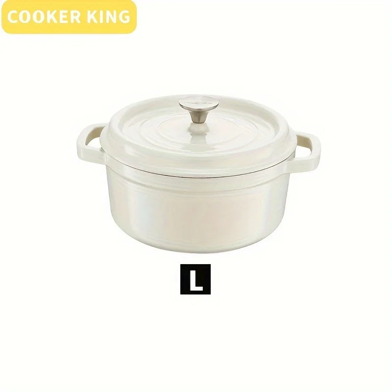 Cooking King 22/24CM Enamel Pot Cast Iron Pot Household Non-Stick   Stew Soup Pot Casserole Universal Induction Cooker Gas Stove